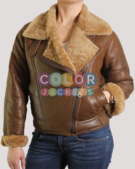 Leather Aviator Jacket Womens