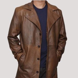 Long Brown Leather Jacket