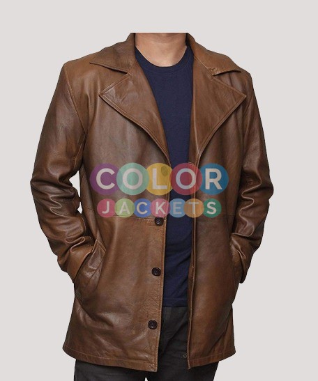 Long Brown Leather Jacket