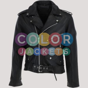 Mens Black Biker Leather Jacket