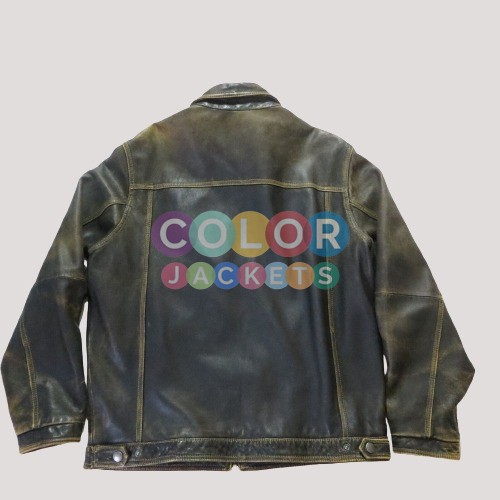 Tommy Bahama Mens Leather Distressed Jacket - Image 2