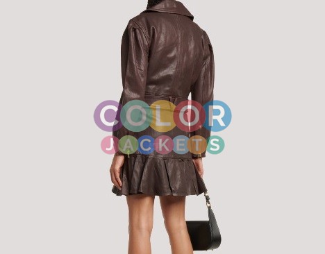 Veronica Beard Marea Brown Leather Jacket - Image 3