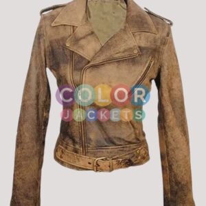 Distressed Leather Jacket Womens