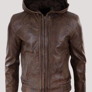 Hoodie With Leather Jacket