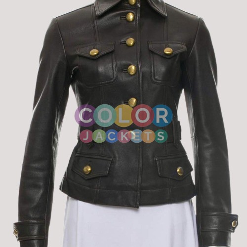 Leather Button Up Jacket