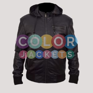 Leather Jacket With Hoodie For Men