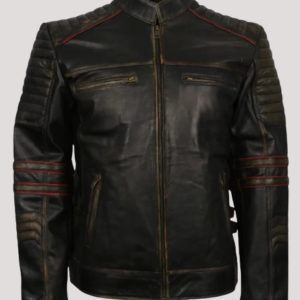 Mens Distressed Leather Jacket