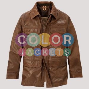 Mens Leather Field Jacket