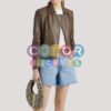 Mary Mushroom Leather Biker Jacket - Image 2