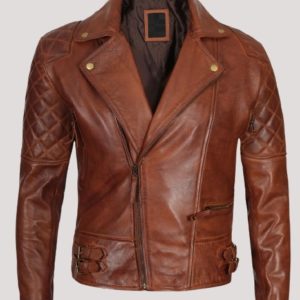 Vintage Brown Leather Jacket Mens