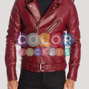 Asymmetric Leather Jacket Mens