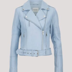 Baby Blue Leather Jacket