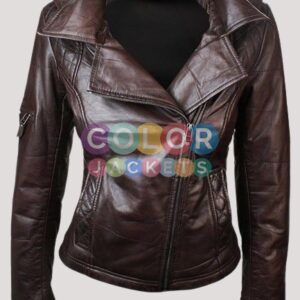 Chocolate Brown Leather Jacket Womens