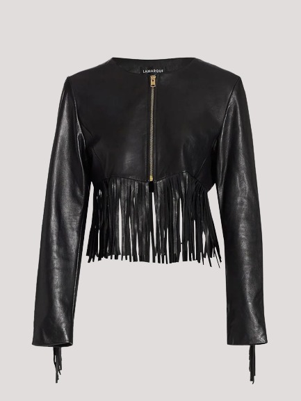 Faux Leather Fringe Jacket