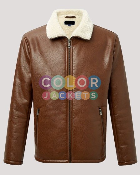 Faux Leather Shearling Jacket - Color Jackets