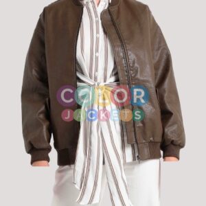 Faux Leathers Bomber Jacket Womens