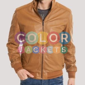 Leather Jacket Brown Mens