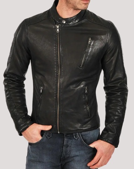 Mens Black Faux Leather Jacket - Color Jackets