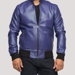 Purple Leather Mens Jacket