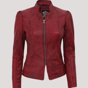 Slim Fit Leather Jacket Womens