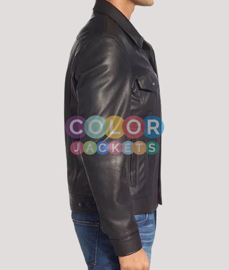 Tom Holland Uncharted Nathan Drake Black Leather Jacket - Image 2