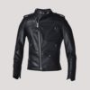 Hybrid Cafe Racer Asymmetrical Biker Leather Jacket - Image 2