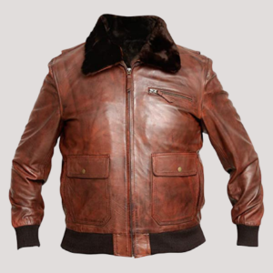 Brown Leather Aviator Jacket