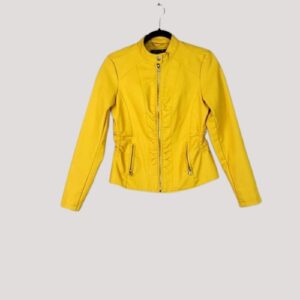 Faux Leather Yellow Jacket