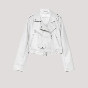 Faux White Leather Jacket