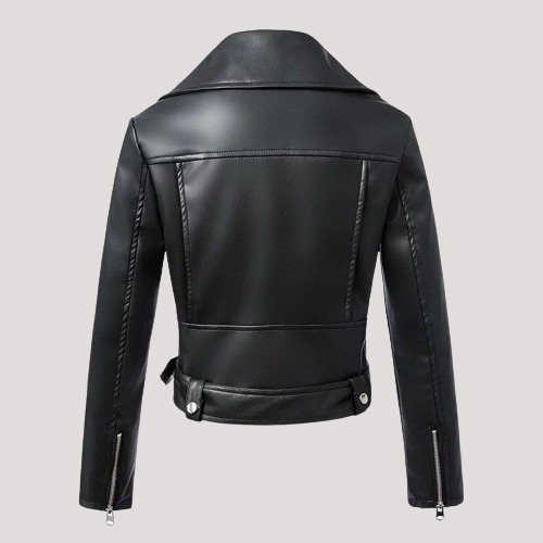 Womens Autumn Pu Leather Jacket - Image 3