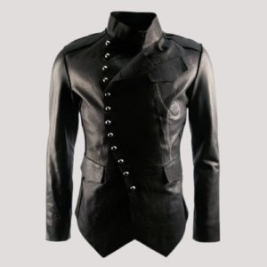 Leather Military Jacket Mens