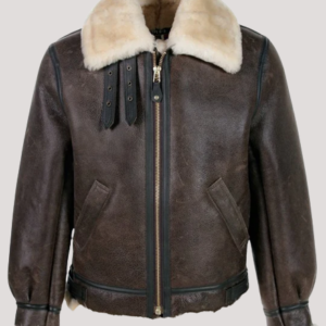 Leather Shearling Bomber Jacket