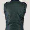 Mens Brando Vintage Sleeveless Biker Leather Jacket - Image 3