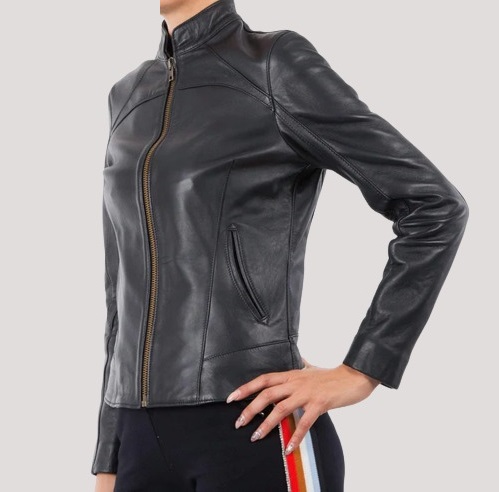 Womens Italian Handmade Soft Slim Fit Leather Jacket - Image 2