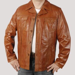Button Leather Jacket