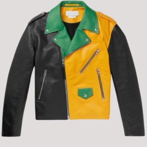 Color Block Leather Jacket