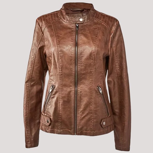 Fake Leather Jacket Womens Color Jackets