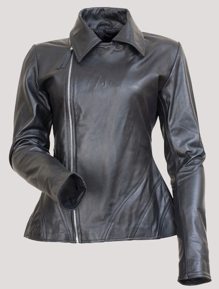 Womens Anne Hathaway Black Leather Jacket - Image 2