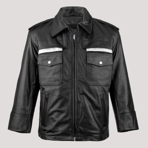 Police Motorcycle Leather Jacket 