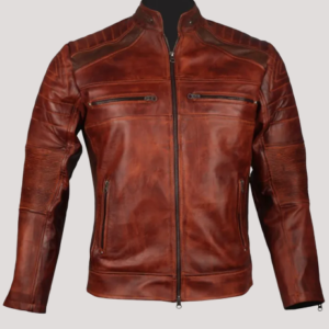 Real Leather Biker Jacket Mens