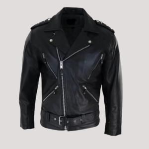 Black Leather Jacket With Spikes