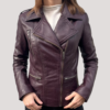 Dark Purple Leather Jacket