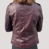 Rehana Dark Purple Womens Leather Jacket - Image 4