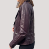 Rehana Dark Purple Womens Leather Jacket - Image 3