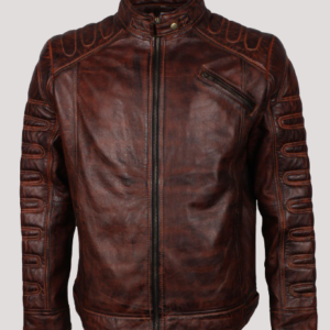 Genuine Leather Biker Jacket Mens