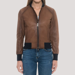 Leather Bomber Jacket Womens