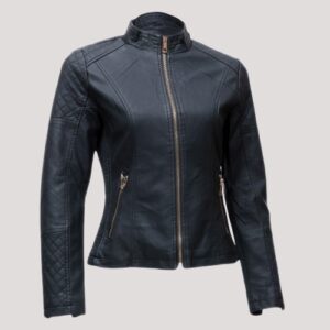 Womens Black Fitted Leather Jacket
