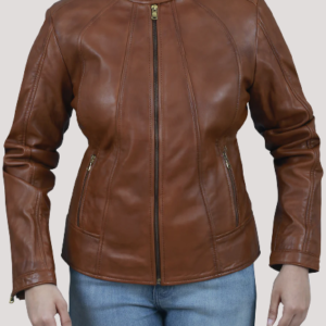 Womens Faux Leather Biker Jacket