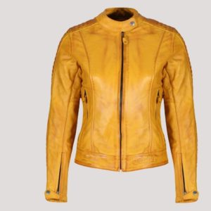 Yellow Womens Leather Jacket