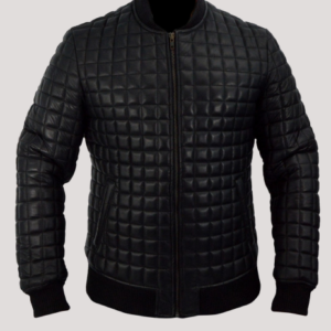 Black Quilted Leather Jacket